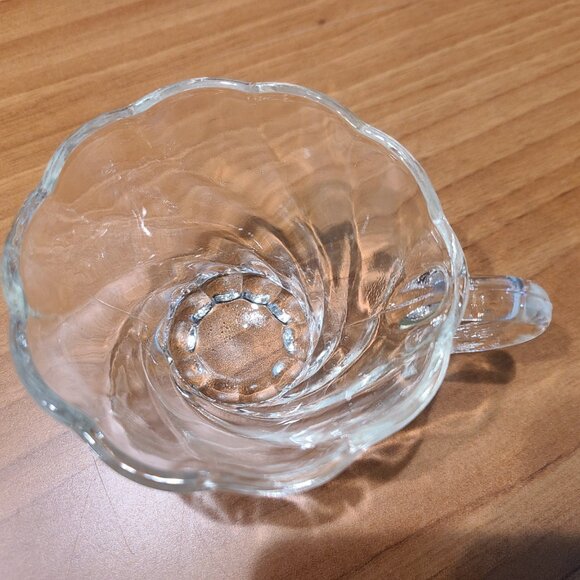 9 Hazel Atlas Colonial Swirl Punch Cups 1950s MCM Vintage Clear Pressed Glass - Picture 5 of 6